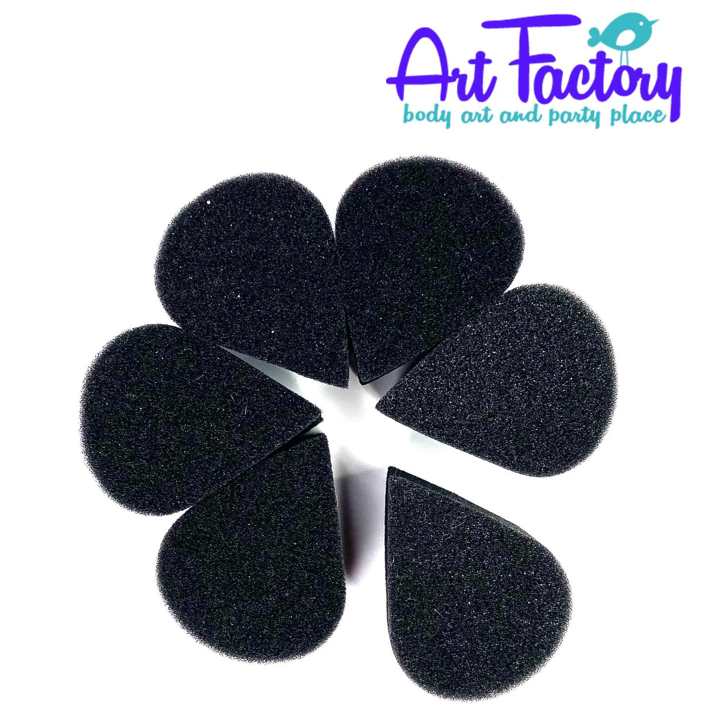 Art Factory Petal Sponge Black - Pack of 6