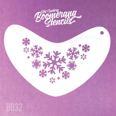 Art Factory Stencil Frozen Snowflakes Boomerang B032