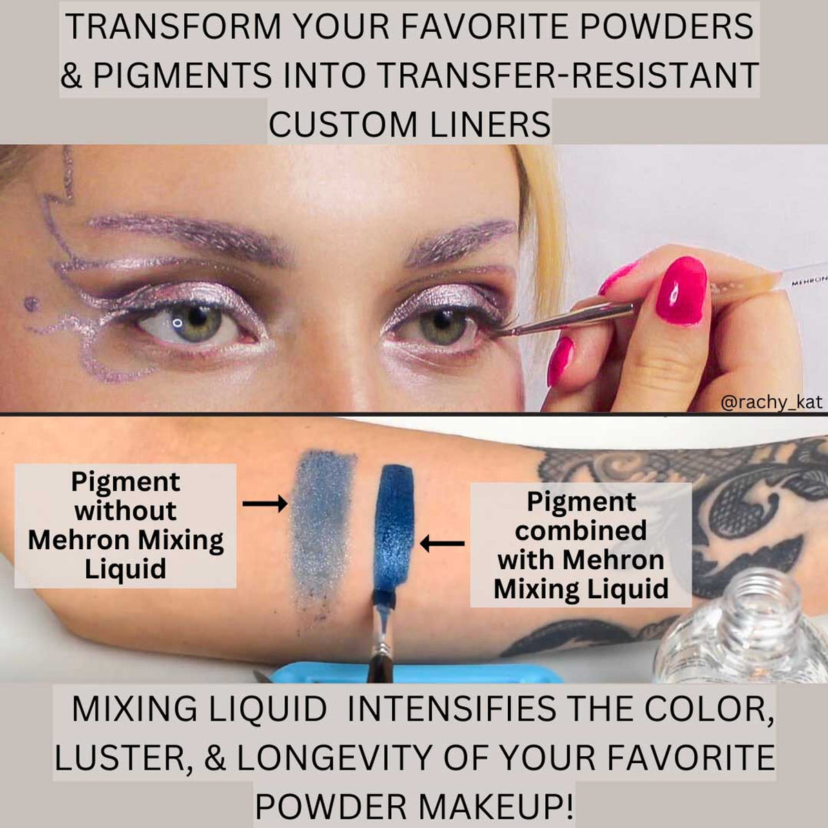 Mehron Metallic Powder - BRONZE with Mixing Liquid Carded