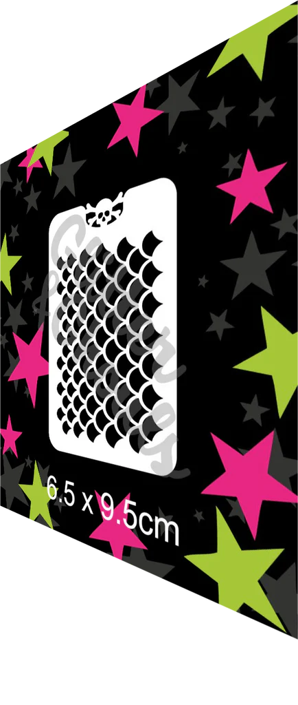Glitter & Ghouls Stencil - Petite Mermaid Scales 026