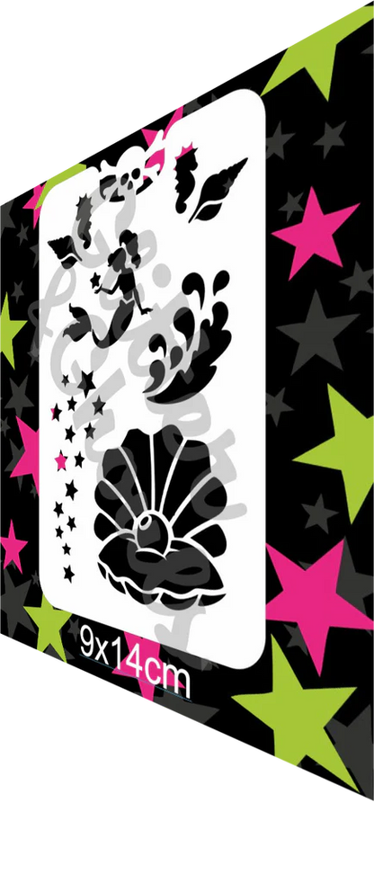 Glitter & Ghouls Stencil Mermaid Design Set 040