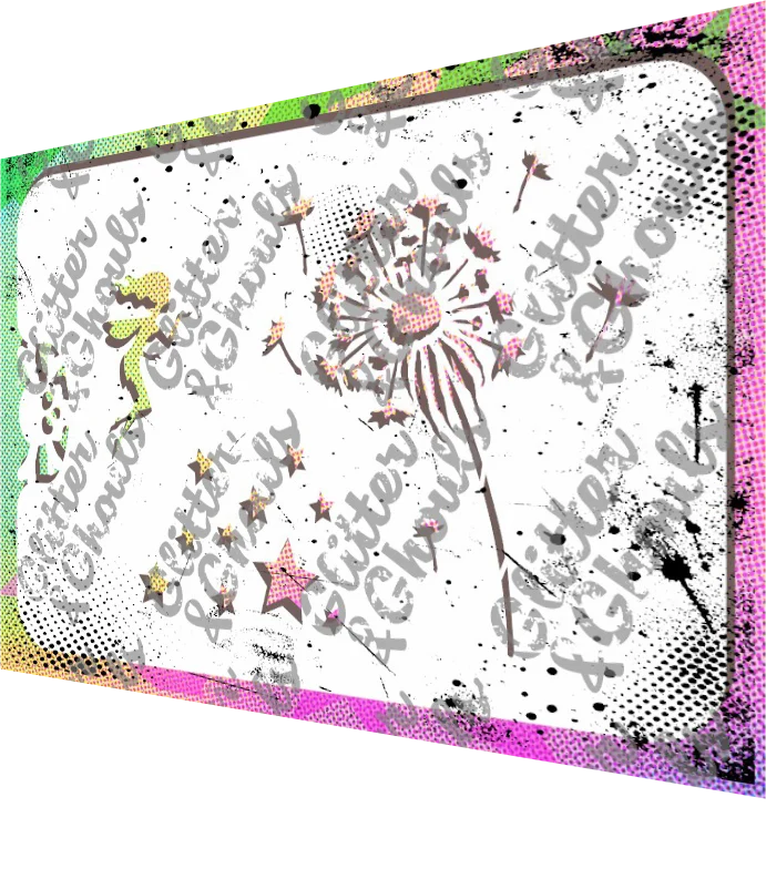 Glitter & Ghouls Stencil Fairy & Dandelion 055
