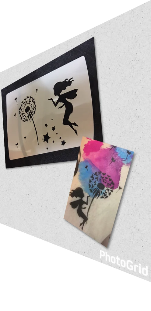 Glitter & Ghouls Stencil Fairy & Dandelion 055
