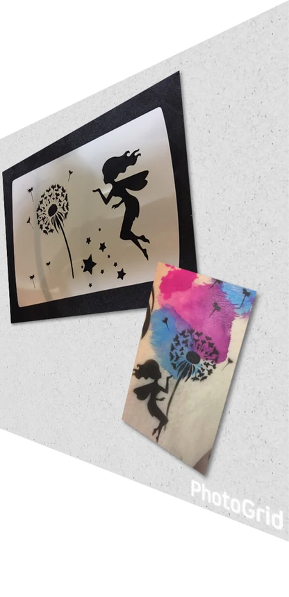 Glitter & Ghouls Stencil Fairy & Dandelion 055
