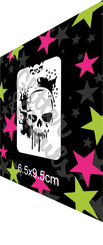 Glitter & Ghouls Stencil - Melting Skull 071