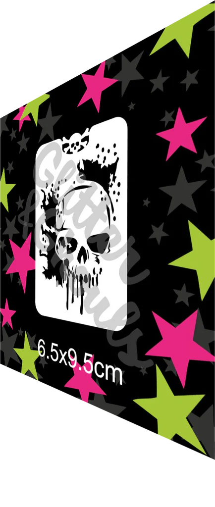 Glitter & Ghouls Stencil - Melting Skull 071