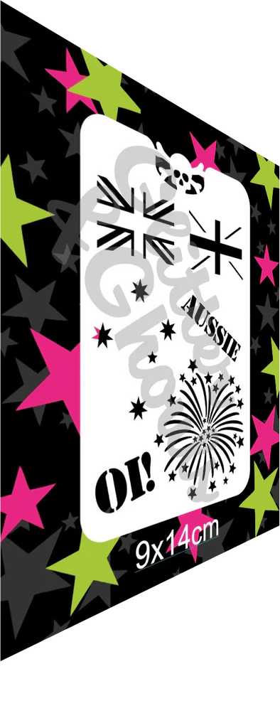 Glitter & Ghouls Stencil Aussie Aussie Aussie 158