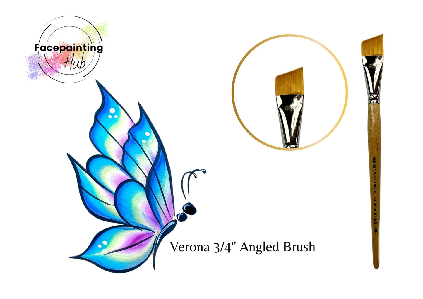 Facepainting Hub Angle Brush 310b Verona 3/4"
