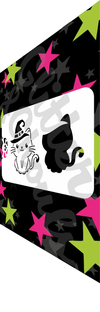 Glitter & Ghouls Stencil - Witch Kitty Petite 598