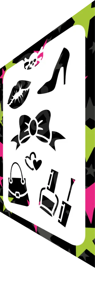 Glitter & Ghouls Stencil Pretty in Pink 686