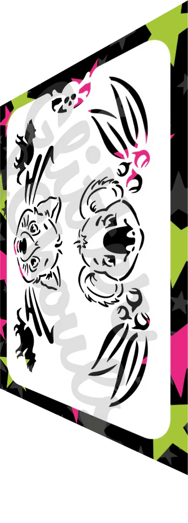 Glitter & Ghouls Stencil - Koala & Tas Devil 746