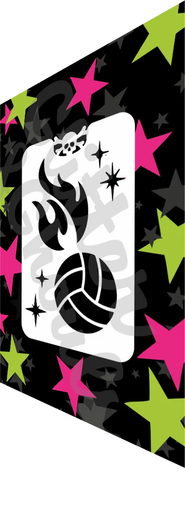 Glitter & Ghouls Stencil Flaming Netball 752