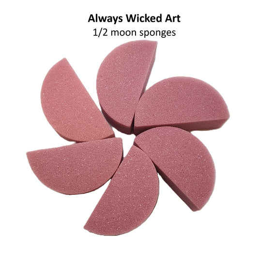 AWA 1/2 Moon Sponge - Pink 6 pkt