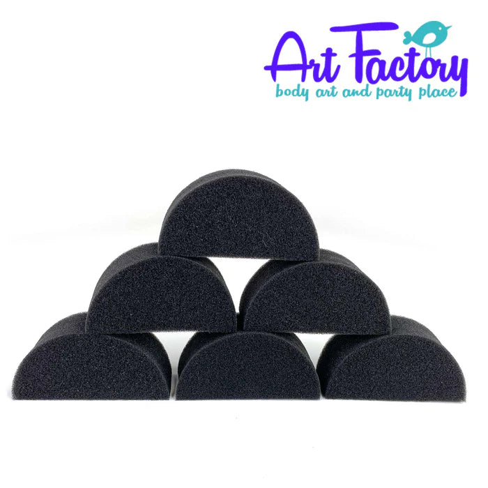 Art Factory Half Circle Black Sponge 6 Pack