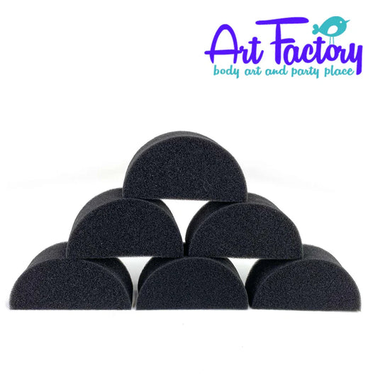 Art Factory Half Circle Black Sponge 6 Pack