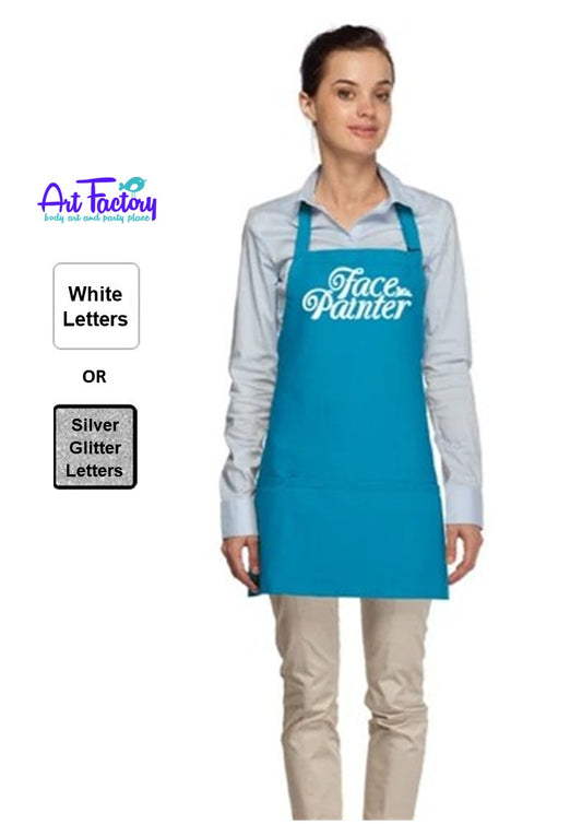 Art Factory AQUA Apron Printed - 'Face Painter' White or Silver Letters