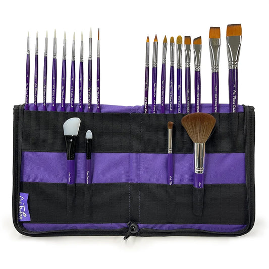 Art Factory Brush Wallet 50 Black or Purple - ORIGINAL Model
