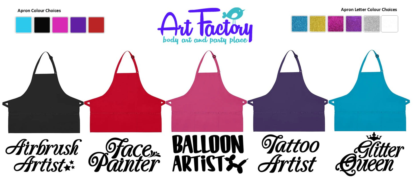Art Factory BLACK Apron Printed - 'Tattoo Artist' Hot Pink Glitter Letters