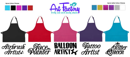 Art Factory BLACK Apron Printed - 'Tattoo Artist' Hot Pink Glitter Letters