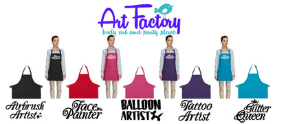 Art Factory PURPLE Apron Printed - 'Face Painter' Silver Glitter Letters