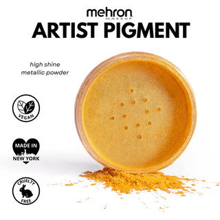 Mehron Artist Pigment Metallic FX Powder Yellow Gold 4.1g