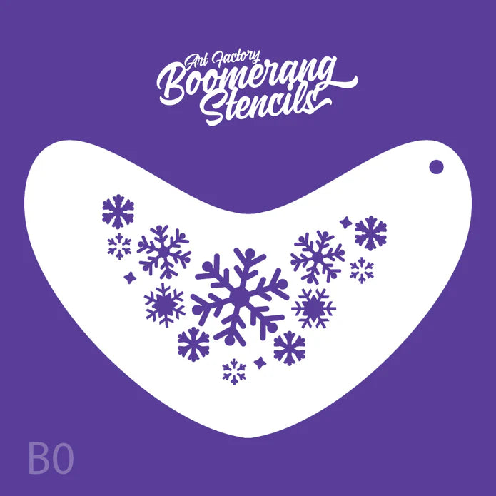 Art Factory Stencil Frozen Snowflakes Boomerang B032