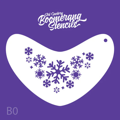 Art Factory Stencil Frozen Snowflakes Boomerang B032
