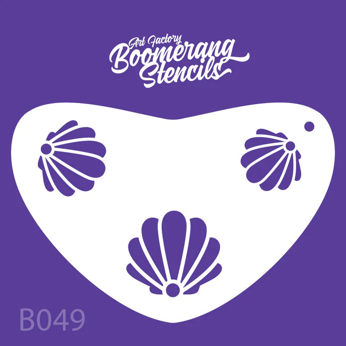 Art Factory Stencil Mermaid Clamshell Boomerang B049