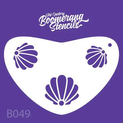 Art Factory Stencil Mermaid Clamshell Boomerang B049