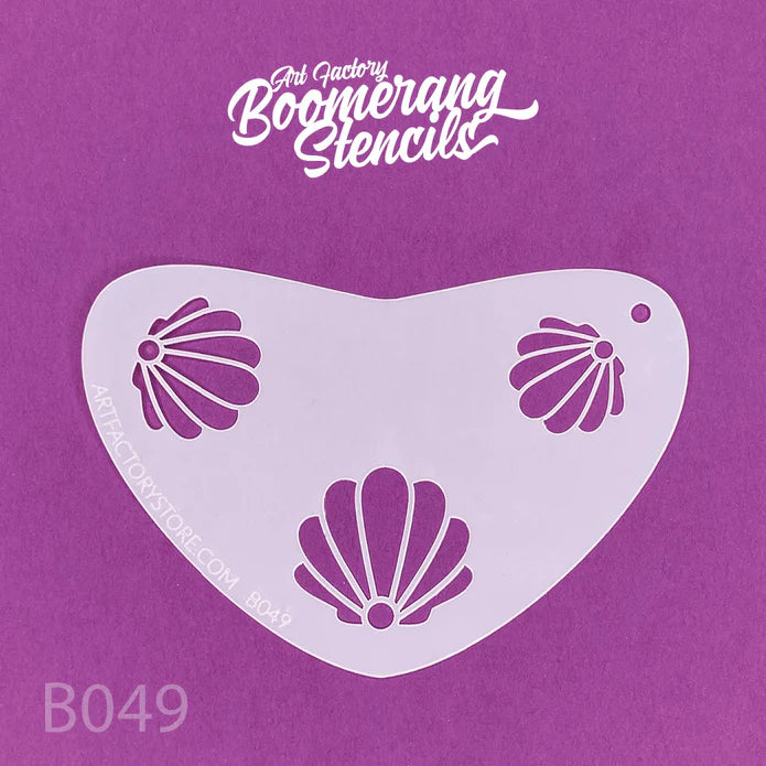 Art Factory Stencil Mermaid Clamshell Boomerang B049