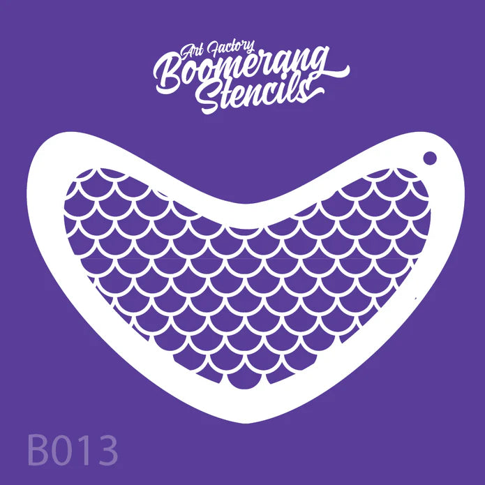 Art Factory Stencil Mermaid Scale Boomerang B013