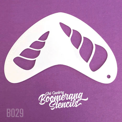 Art Factory Stencil Unicorn Horns Boomerang B029
