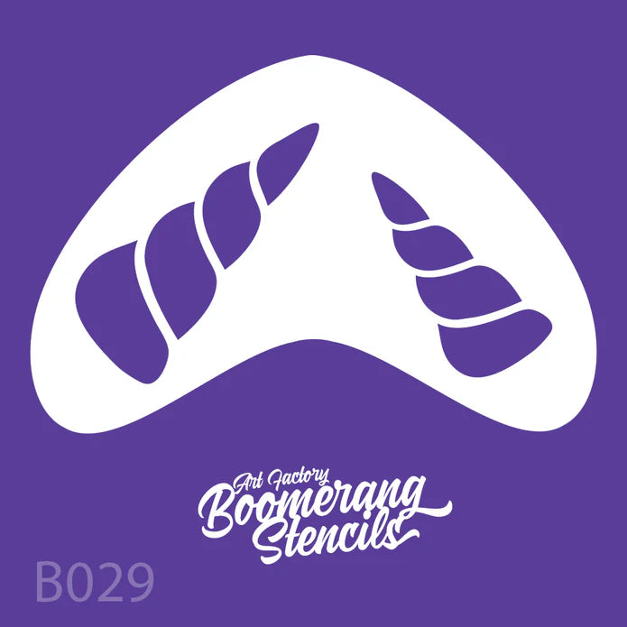 Art Factory Stencil Unicorn Horns Boomerang B029