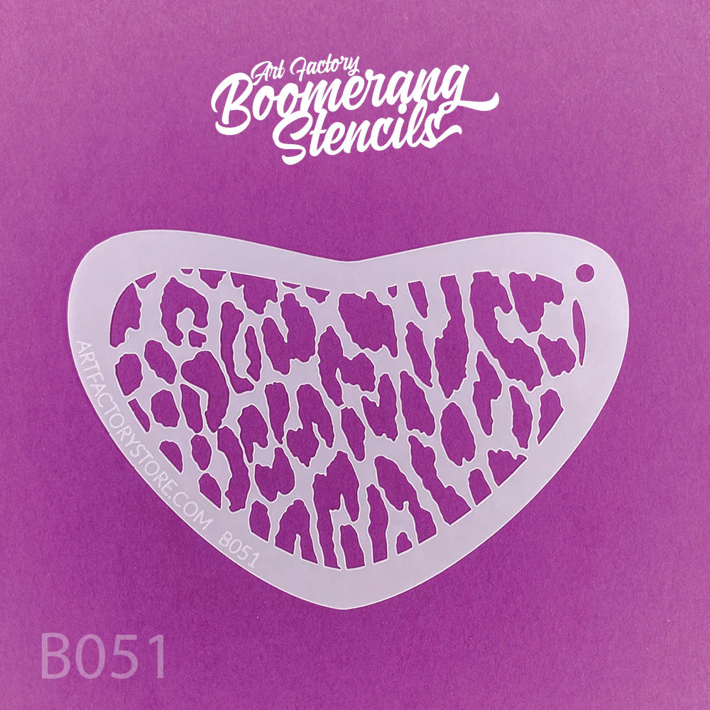 Art Factory Stencil Leopard Print Boomerang B051