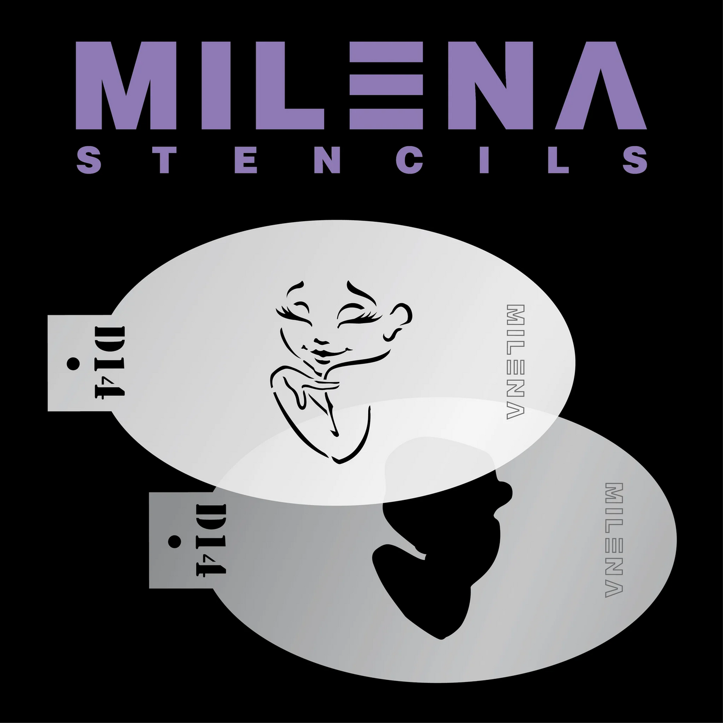 Milena Stencils - D14 Girl with Closed Eyes