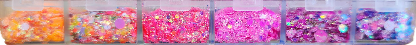 Essential Glitter Balm 12 colour palette - ULTRAVIOLET 40g (UV Reactive)