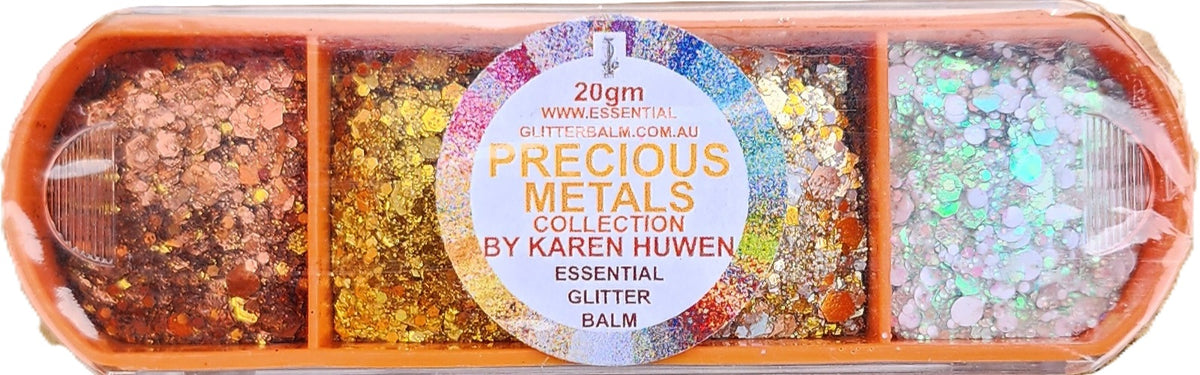 Essential Glitter Balm 4 colour palette - Precious Metals 20g