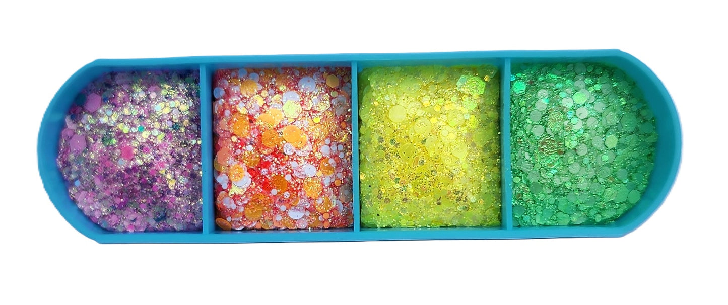 Essential Glitter Balm LUMIERE Tropical 4‑Colour Palette – 20g