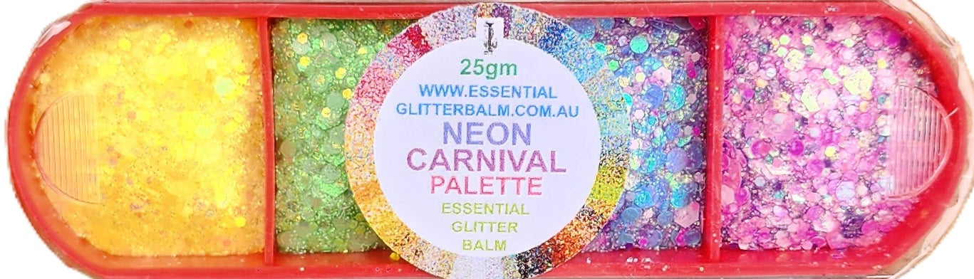 Essential Glitter Balm 4 colour palette - Neon Carnival 25g