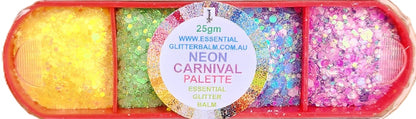 Essential Glitter Balm 4 colour palette - Neon Carnival 25g
