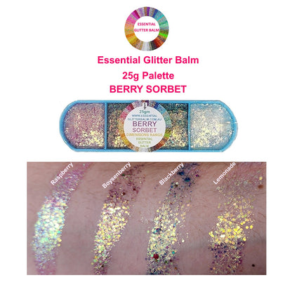 Essential Glitter Balm 4 colour palette - Berry Sorbet 25g