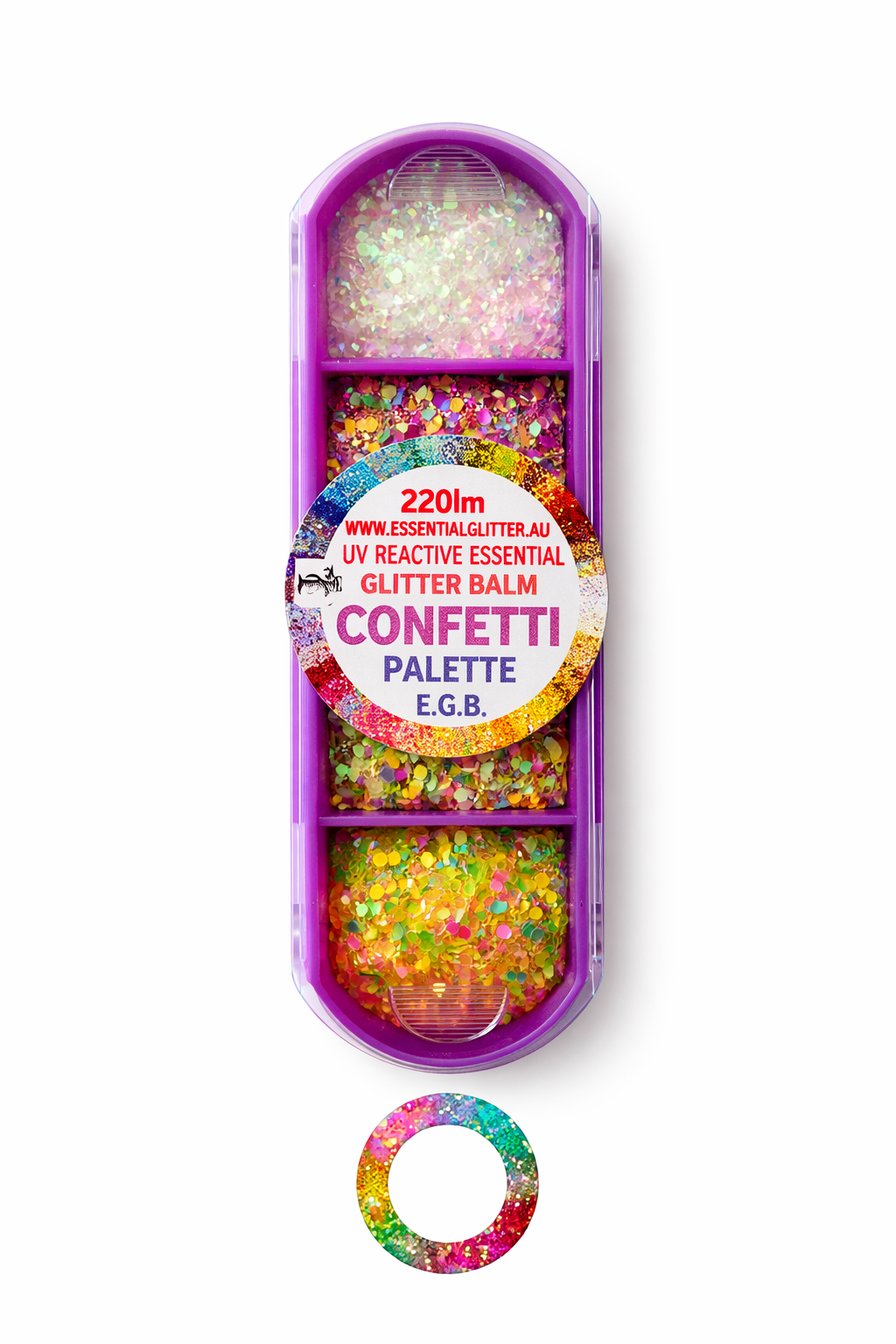 Essential Glitter Balm LUMIERE Confetti 4‑Colour Palette – 20g