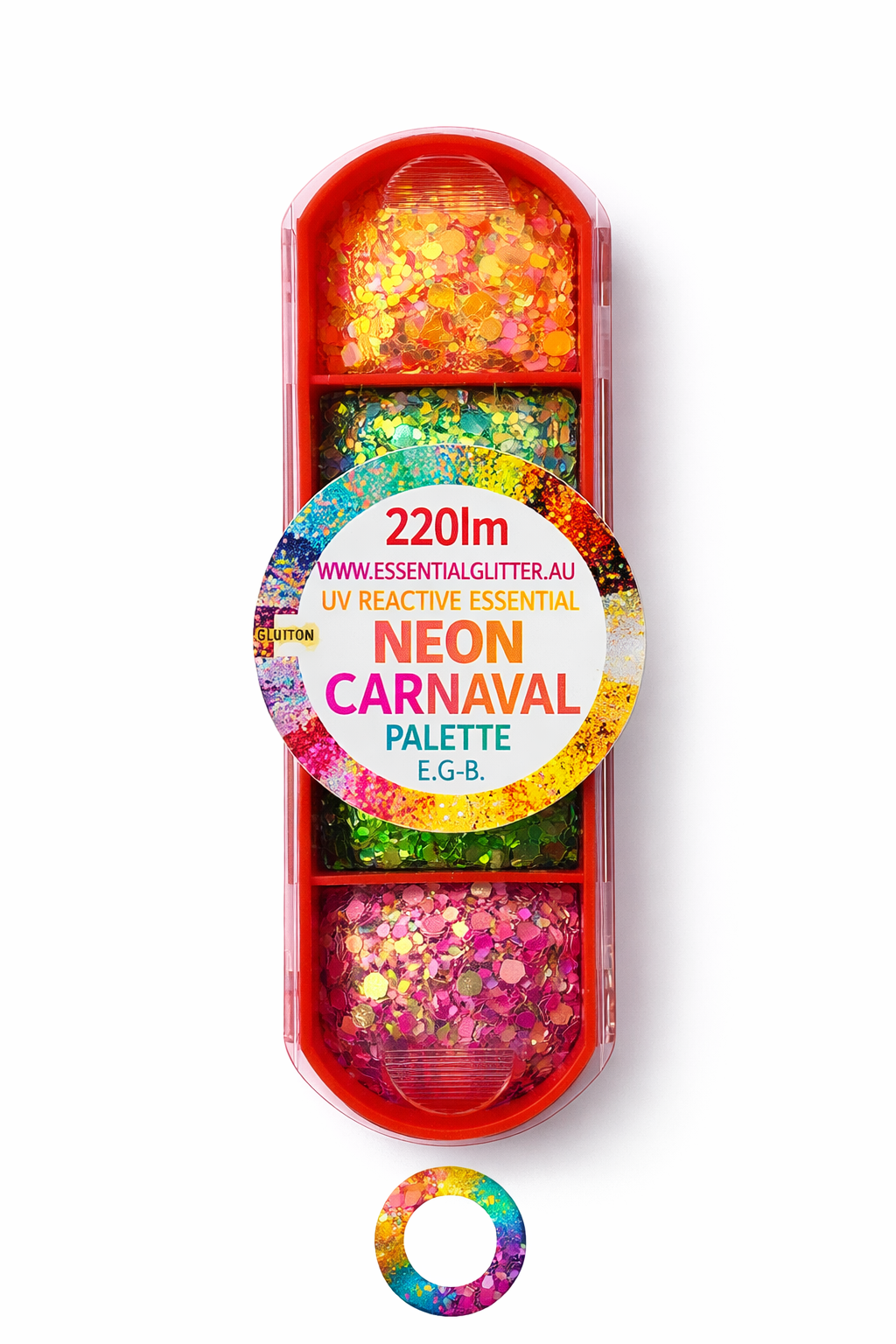 Essential Glitter Balm LUMIERE Neon Carnival 4‑Colour Palette – 20g
