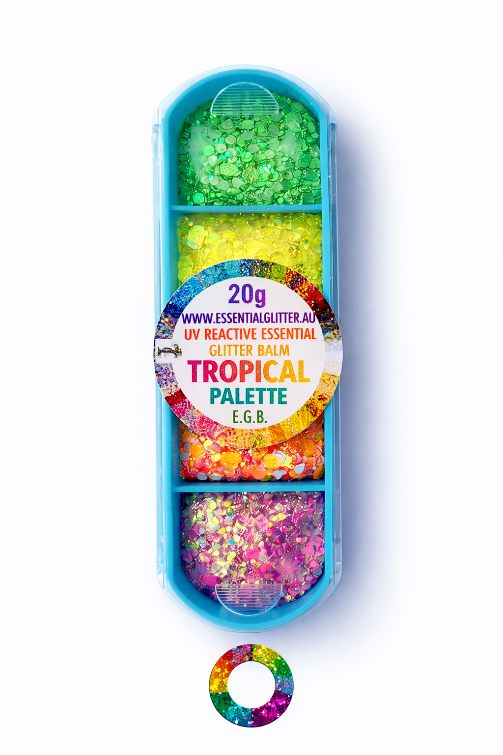 Essential Glitter Balm LUMIERE Tropical 4‑Colour Palette – 20g