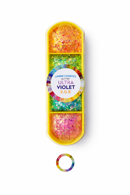Essential Glitter Balm LUMIERE Ultra Violet 4‑Colour Palette – 20g