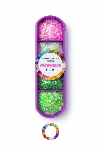 Essential Glitter Balm LUMIERE Watermelon 4‑Colour Palette – 20g