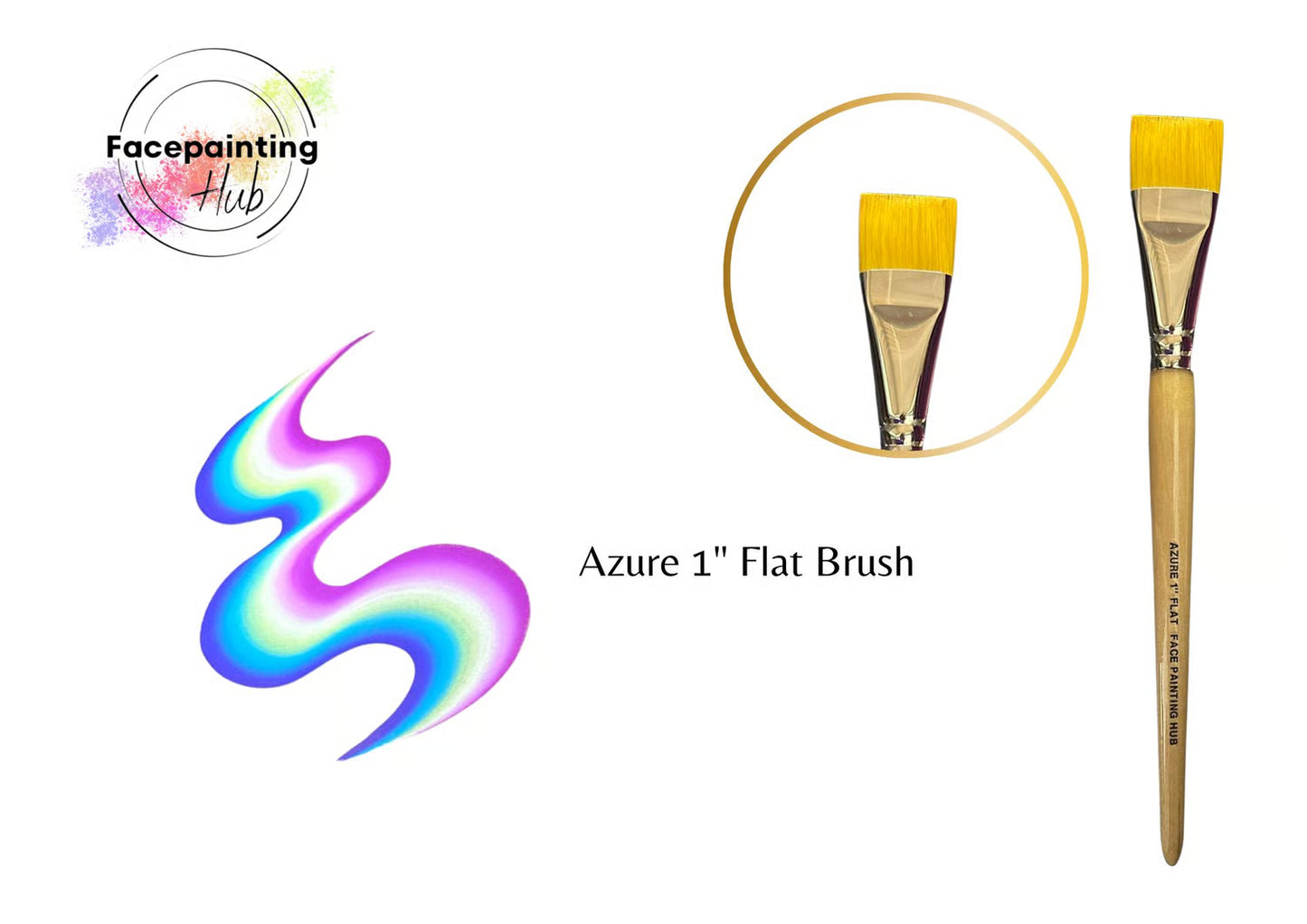 Facepainting Hub Azure Flat 1" Brush