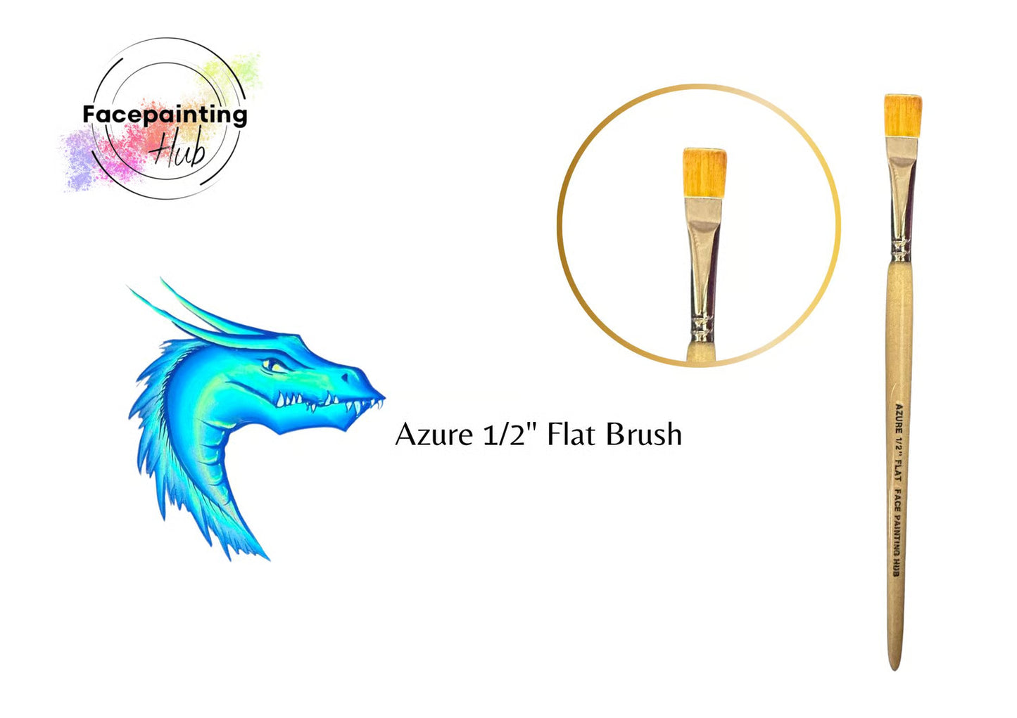 Facepainting Hub Azure Flat 1/2" Brush