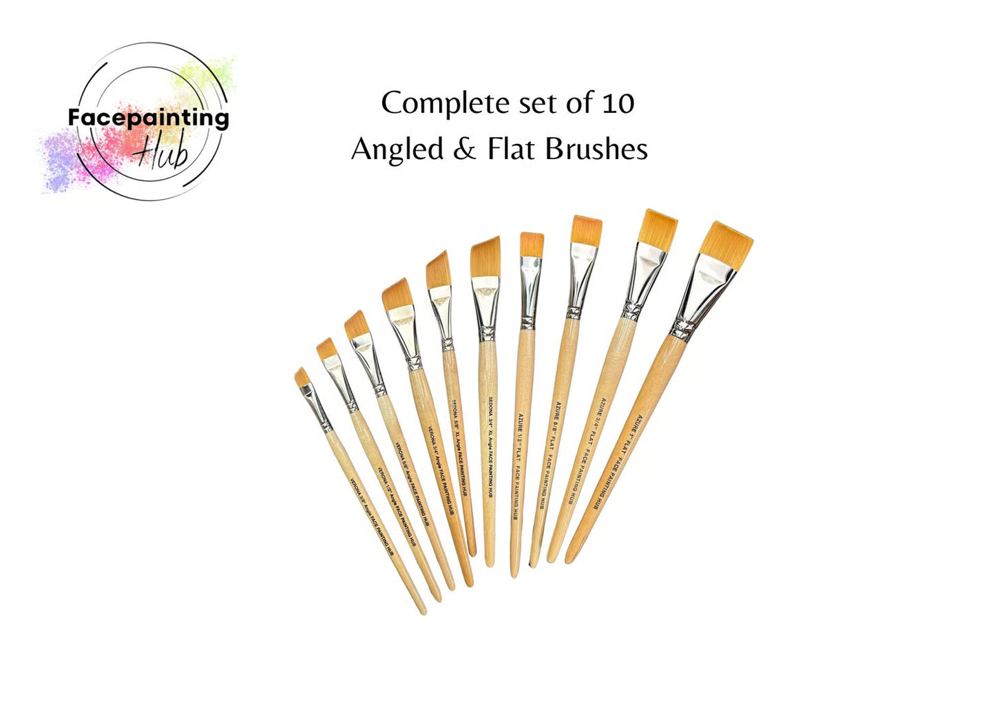 Facepainting Hub Complete Set of 10 Brushes