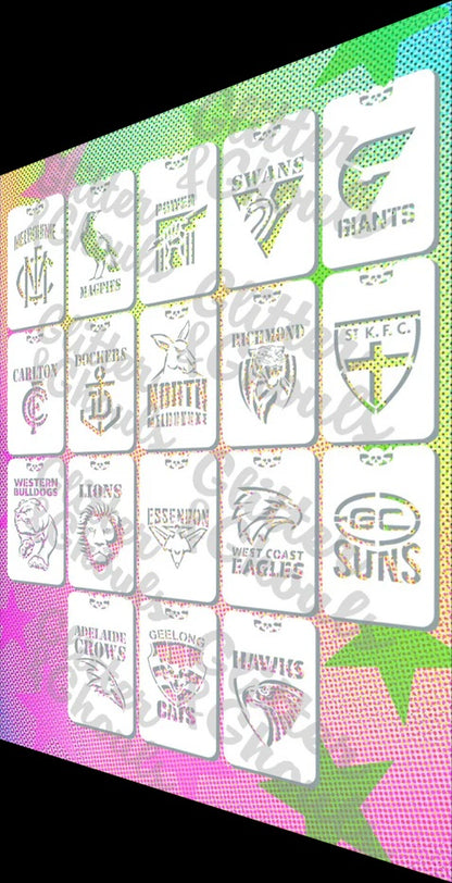 Glitter & Ghouls Stencil Aussie Rules Team Symbols